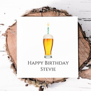 Biglietto di auguri personalizzato per compleanno con birra per lui, biglietti per fratello, fidanzato, nipote, figlio o nipote, festeggia il suo compleanno, biglietti per gli amanti della birra