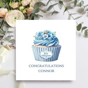 First Holy Communion Card Personalised For Son, Godson, Nephew, Grandson, Lovely Personalised Communion Keepsake