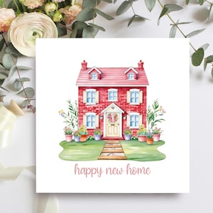 Happy New Home-kaart met voor familieleden, vrienden of nieuwe buren – Handgemaakte housewarmingkaart