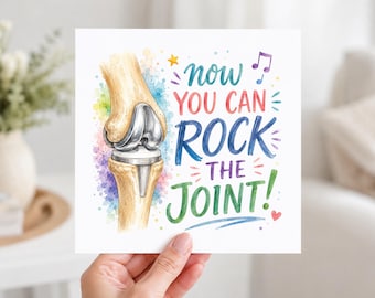Funny Knee Replacement Card, Now You Can Rock The Joint Card, Knee Surgery Recovery Card, Get Well Soon Card