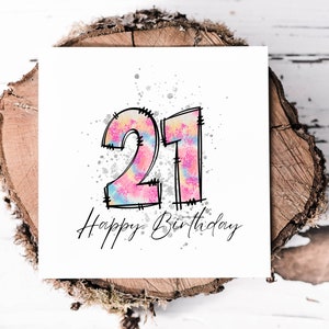 Biglietto di auguri per il 21° compleanno di tua figlia, nipote o nipote maggiorenne, biglietti per festeggiare il suo compleanno, ricordo del 21° compleanno, regali e biglietti