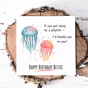 Divertente biglietto di auguri di compleanno a forma di medusa per la migliore amica, simpatico biglietto di auguri di compleanno per la migliore amica nel suo giorno speciale, biglietti e regali per il suo compleanno