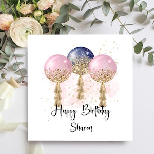 Cartão de aniversário personalizado perfeito para o aniversário da mãe, tia, amiga, filha ou neta, cartões artesanais para ela