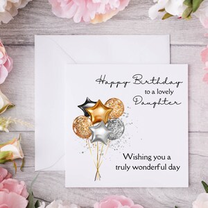 Carte d'anniversaire pour fille, carte de joyeux anniversaire à une belle fille, autres relations disponibles