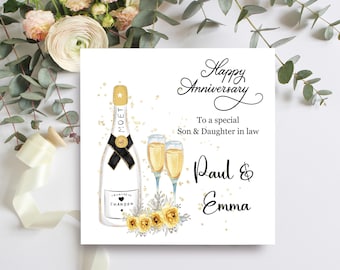 Personalized Anniversary Card for Son and Daughter-in-Law