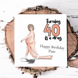Divertente biglietto di auguri per il suo 40°, 50° e 60° compleanno, biglietto umoristico e maleducato per sorella, amica, figlia o nipote, per farla ridere nel suo grande compleanno.