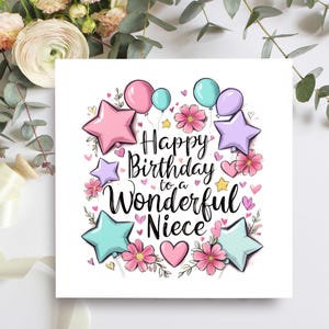 Carte d'anniversaire nièce, joyeux anniversaire à une merveilleuse nièce