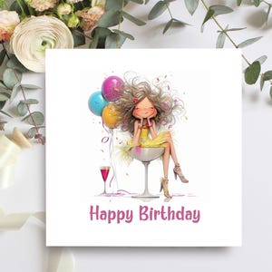 Jolie carte d'anniversaire au choix pour fille, nièce, soeur, petite-fille ou amie