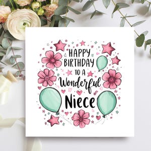 Carte d'anniversaire nièce, joyeux anniversaire à une merveilleuse nièce