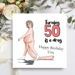 Carte d'anniversaire drôle pour elle, 40e, 50e, 60e anniversaire, carte humoristique grossière pour soeur, ami, fille ou nièce, la faire rire pour son grand anniversaire