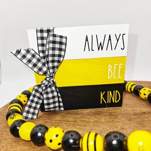 Always Bee Kind Sign, Bee Tiered Tray, Farmhouse Bee Decor, Tiered Tray Decor, Bee Home Decor, Bee Themed Decor,