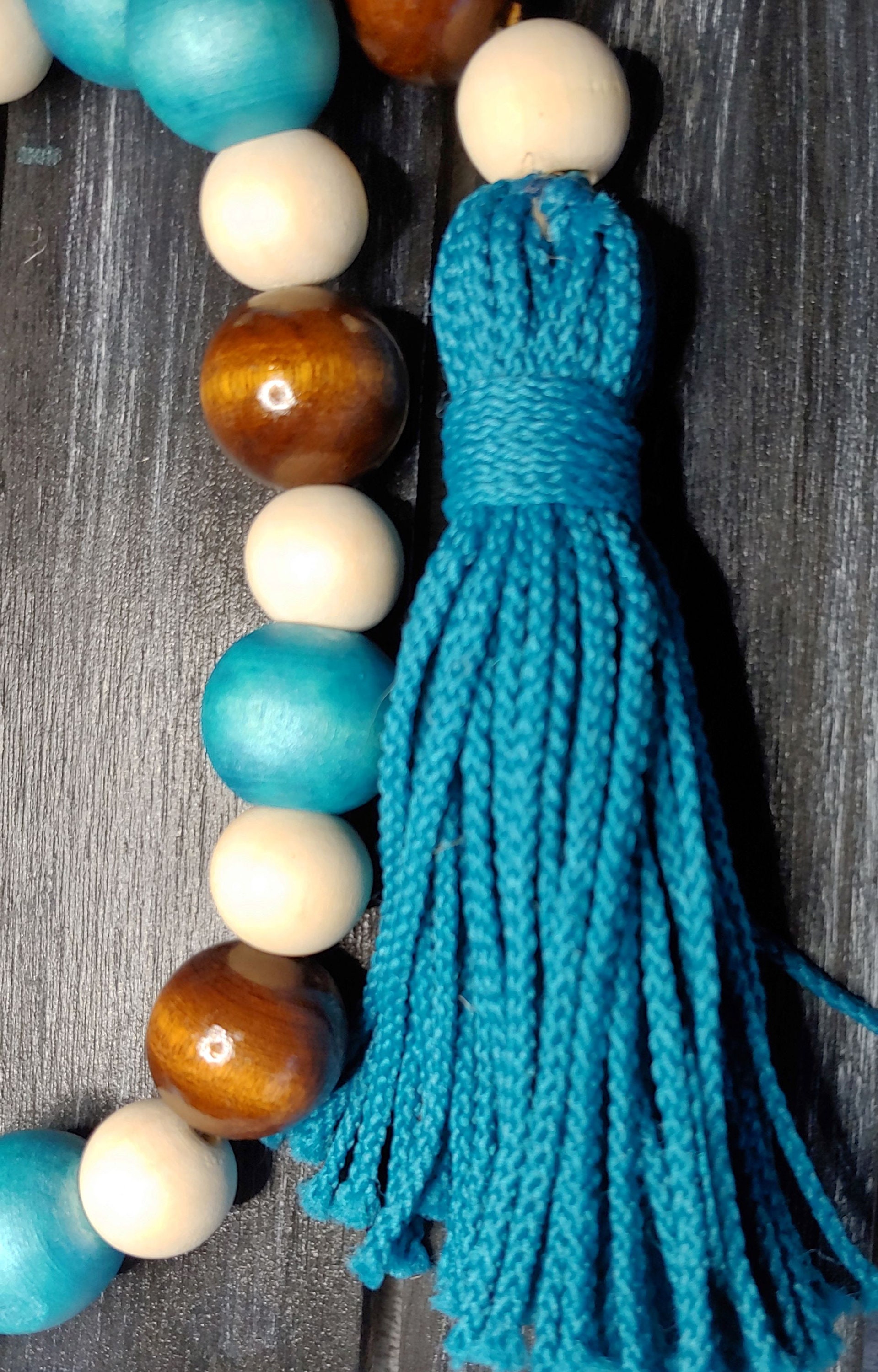 Teal Bead Garland Custom Bead Garland Farmhouse Garland Etsy