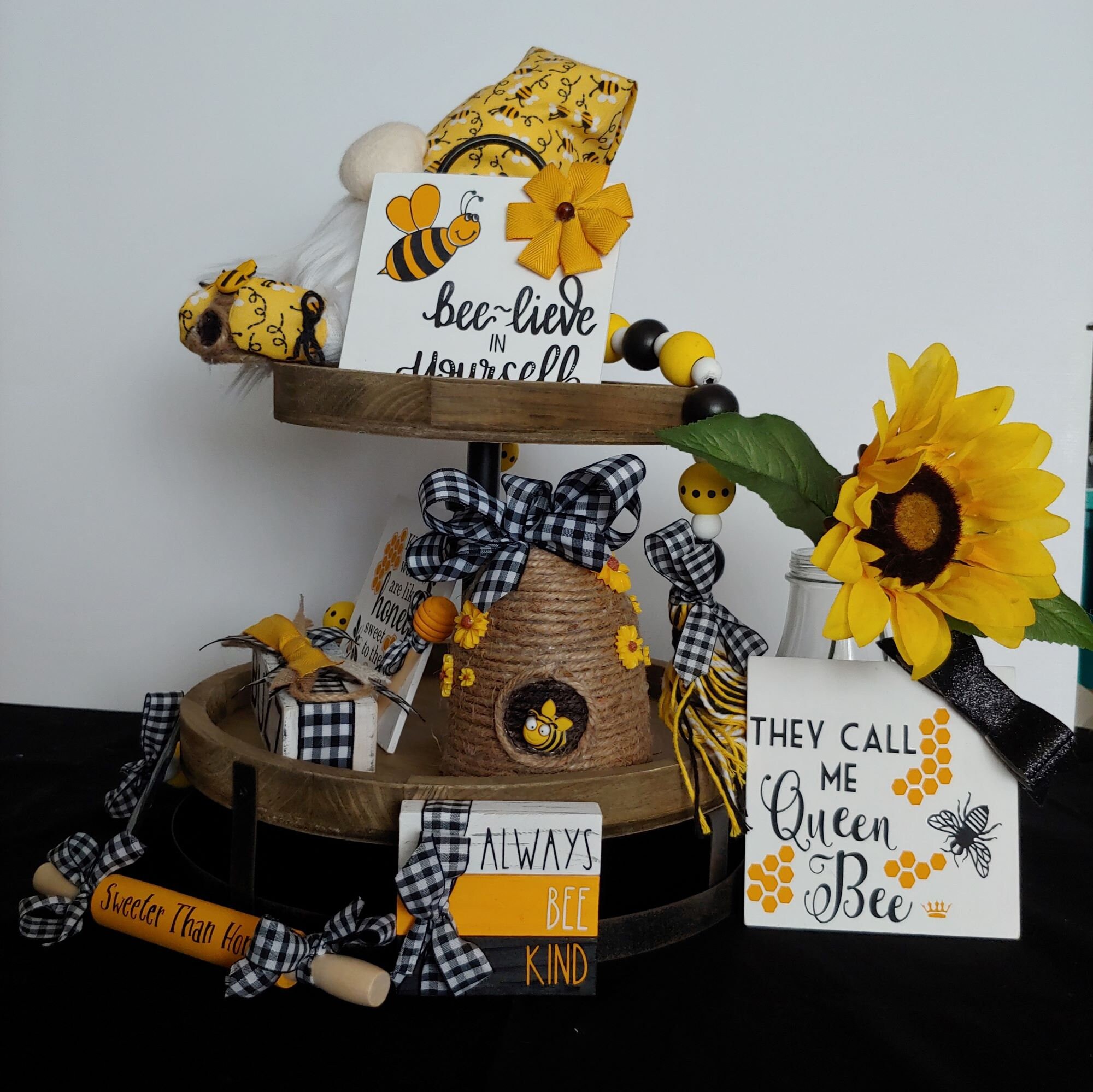 Bee Hive Bee Theme Tiered Tray Decor Tiered Tray Filler Etsy