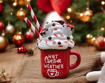 Faux Hot Chocolate Mini Mug: Christmas Tier Tray Decor
