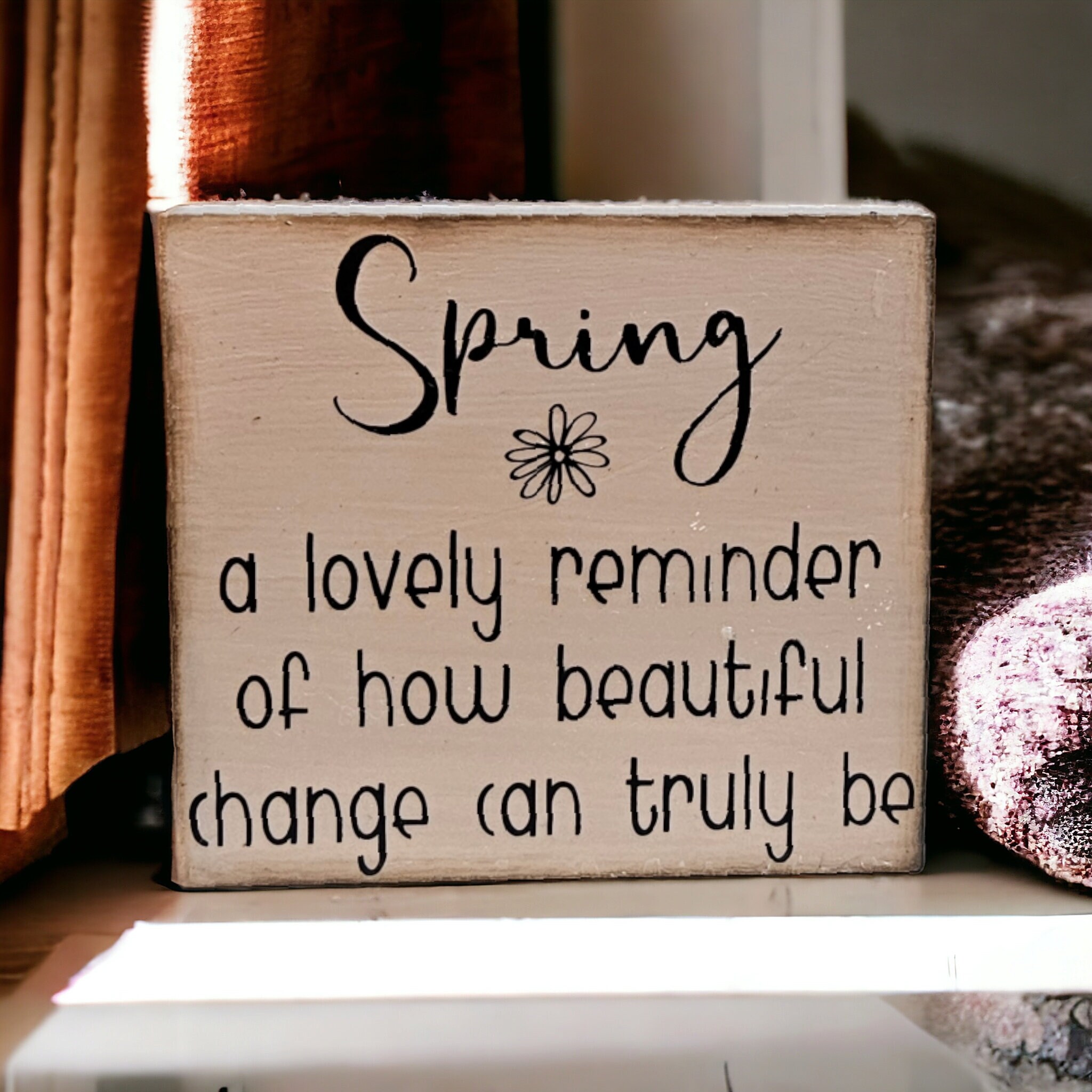 Farmhouse Spring Tiered Tray Sign: Rustic Wooden Decor