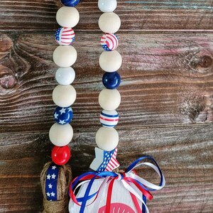 Patriotic Beaded Garland For 4th Of July Tiered Tray