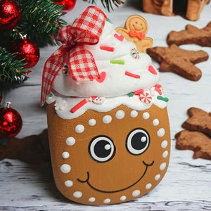 Gingerbread Marshmallow Buddy For Christmas Tiered Tray, Christmas Decor, Christmas Candy Decor, Christmas Shelf Sitter
