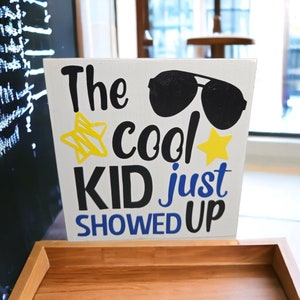 Cool Kid Wooden Teacher Desk Sign, Tier Tray Decor