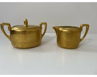 noritake gold cream and sugar set