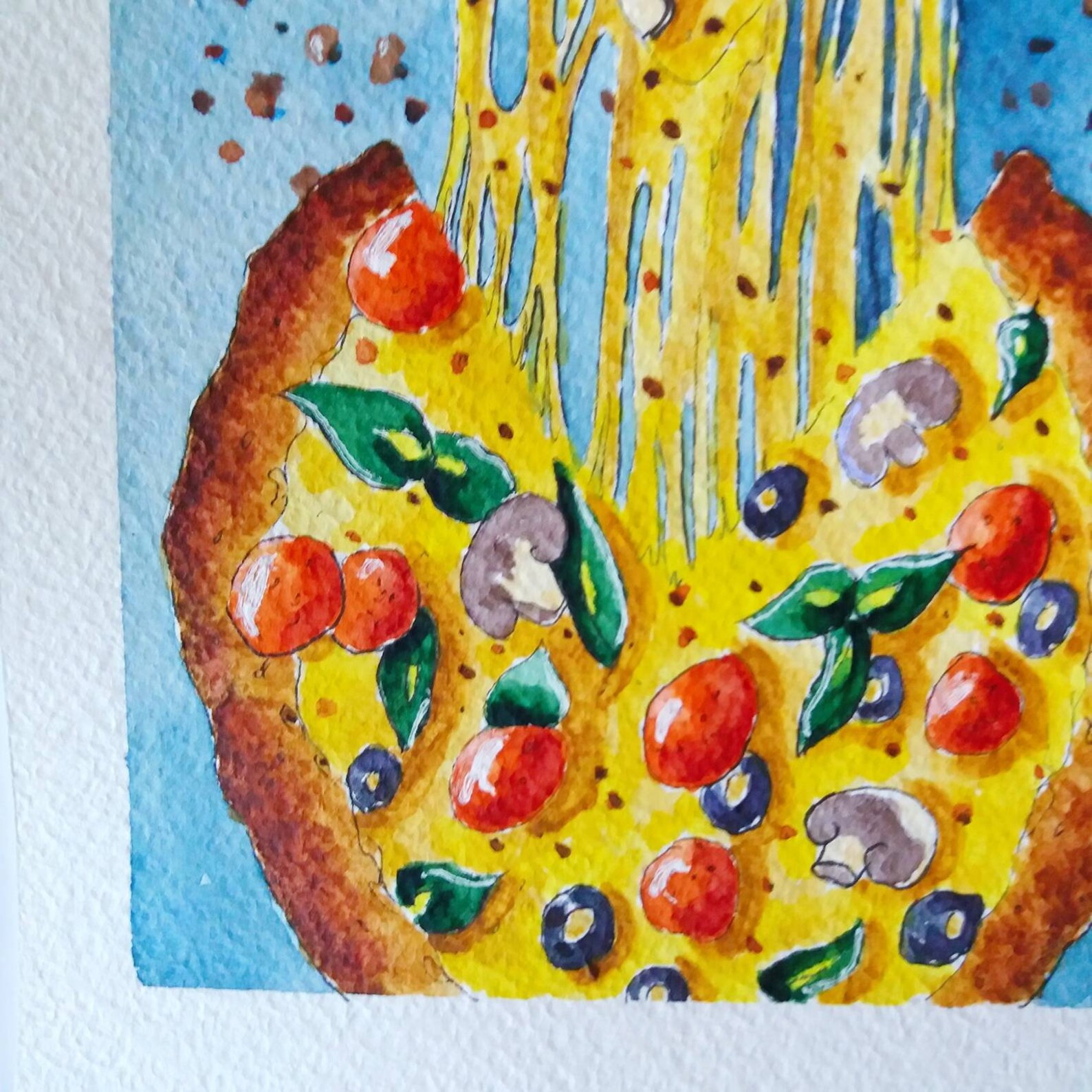Pizza painting food painting pizzeria decor original hand Etsy