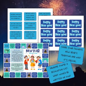 New Year Board Games Printable / New Year Charades / New Year Dice ...