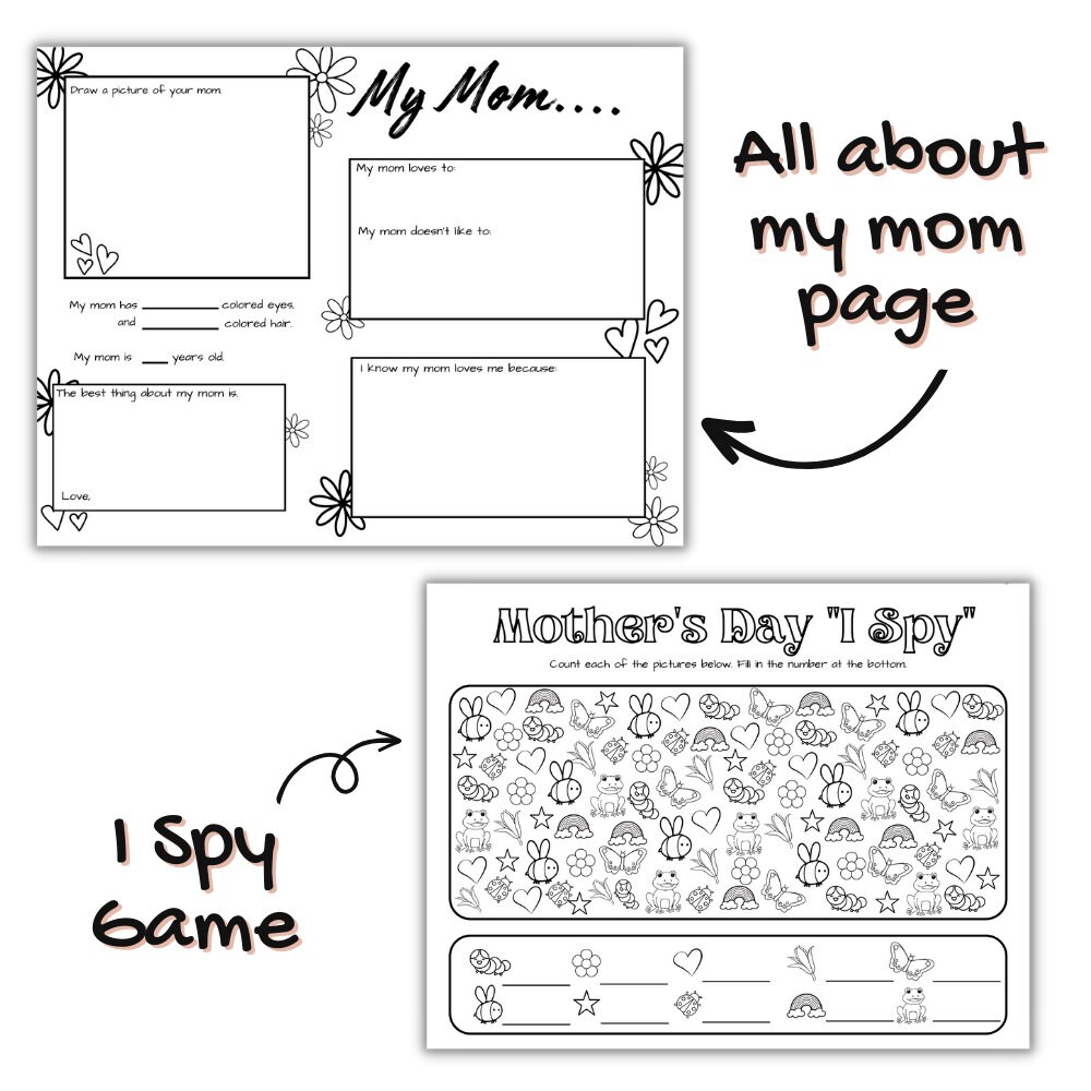 Mother's Day Printable PDF Activities Bundle for Kids Fun and Creative ...
