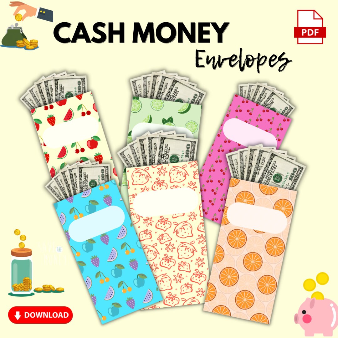 Cash Money Envelope Printable/ Fruit Designs / PDF / Instant Download ...
