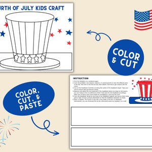 4th of July Kids Craft / 4th of July Hat / PDF / Instant Download ...