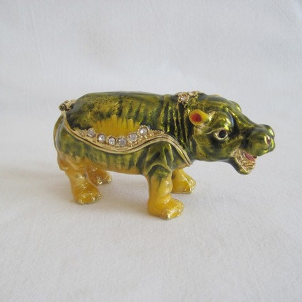 Pilulier Boite à Bijoux Boite à Secret hippopotame Collection