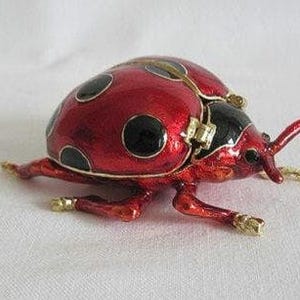 Boite à Bijoux Coccinelle Collection ladybud Handcrafted box / figurine jewelry box