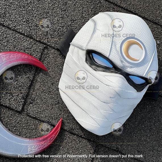 Moon Knight Maschera, Maschera di Halloween LED, con 3 Modalità di