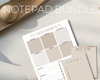 Brown Weekly Planner Notepad Set | Weekly Planner | Small Notepad | Tasks notepad | Aesthetic Notepad | Stationery