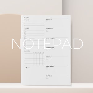 Minimalist Weekly Planner Notepad | Weekly Planner | Schedule | Neutral | Stationery | Agenda | Work From Home