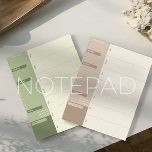 Weekly Notepad | Monochromatic colors | Cute Weekly Planner Pad | Stationery