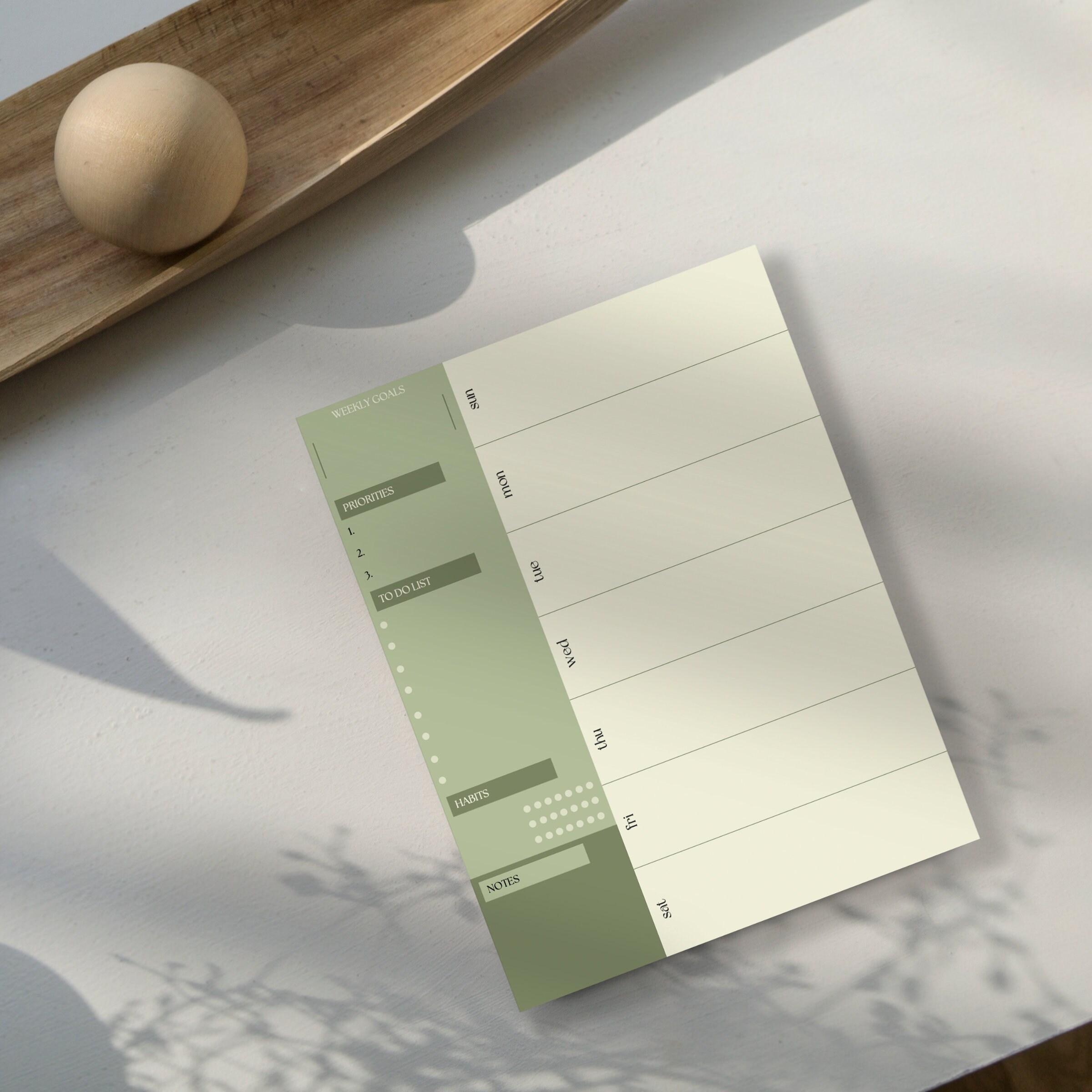 Weekly Notepad Monochromatic Colors Cute Weekly Planner - Etsy