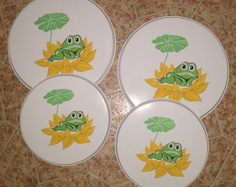 Sears Neil The Frog Theme Electric Stove Burner Covers - x4 + 2 Magnets