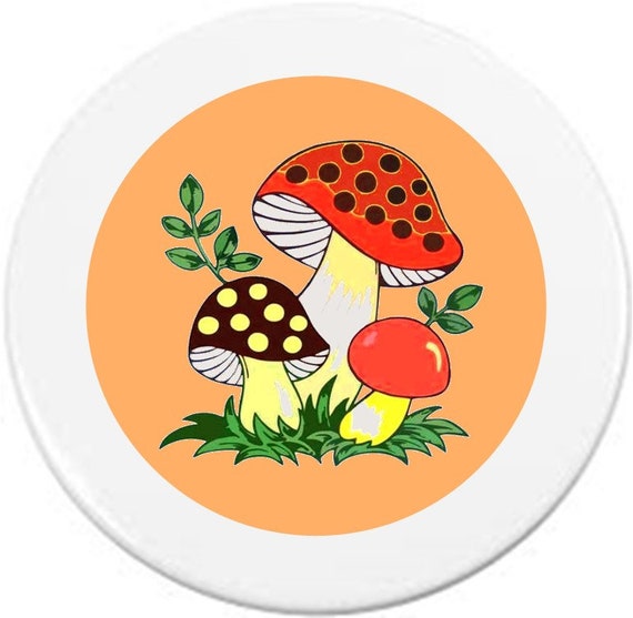 Merry Mushrooms Theme Stove Eye Covers Orange Background Set Etsy
