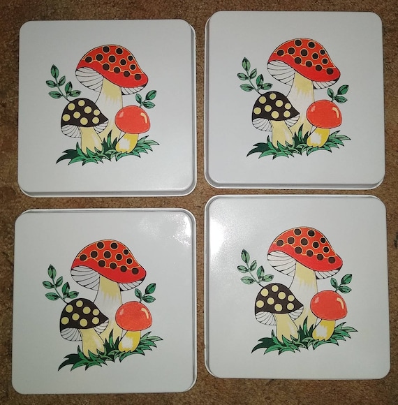 Merry Mushrooms Theme Gas Square Stove Burner Covers Set of 4 