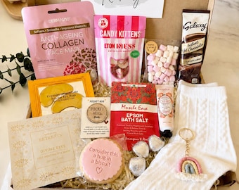 Hug in a Box for Her - Pamper Hamper - Get Well Soon Recovery Gift - Sympathy Gift Box - Thinking of You - Letterbox Gift - Care Package