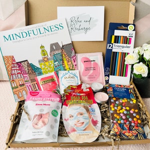 Distraction Gift Box / Colouring Letterbox Gift for her /Unwind / De Stress / Get Well Soon / Recovery / Post Op Gift  / Care Package