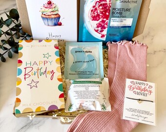 Birthday Gift for Her - Pamper Hamper - Gift for Friend - Hug in Box - Personalised Letterbox Gift - Birthday Treat Box - Self Care Gift