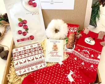 Christmas Hug in a Box - Christmas Gift for Her - Care Package Hamper Ladies Treat Box - Secret Santa -  Self-Care Gift Box - Xmas Eve Box