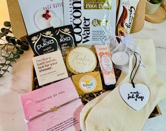 Thinking of You Gift - Hug in a Box - Recovery Get Well Soon Pamper Hamper - Letterbox Gift - Post Surgery Hamper - Relaxation Care Package