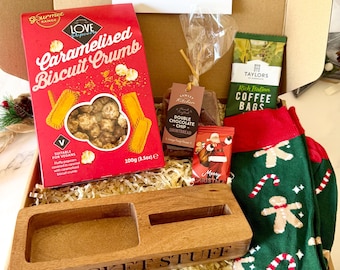 Mens Christmas Gift Box - Christmas Hamper for him - Xmas Eve Box - Colleague Present - Hug in a Box - Secret Santa - Christmas Treat Box