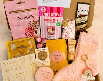 Hug in a Box for Her - Pamper Hamper - Get Well Soon Recovery Gift - Sympathy Gift Box - Thinking of You - Letterbox Gift - Care Package