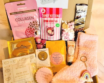 Hug in a Box for Her - Pamper Hamper - Get Well Soon Recovery Gift - Sympathy Gift Box - Thinking of You - Letterbox Gift - Care Package
