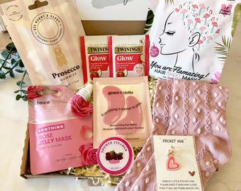 Hug in a Box for Her - Pamper Hamper - Get Well Soon Recovery Gift - Sympathy Gift Box - Thinking of You - Letterbox Gift - Care Package