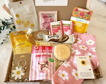Sunshine Hug in a Box - Pamper Hamper - Get Well Soon Recovery Gift - Sympathy Thinking of You Gift - Letterbox Gift - Care Packagefor Her