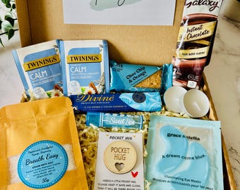 Hug in a Box Relaxation Gift - Self Care Gift - Thinking of You Care Package -  Pamper Gift Set - Get Well Soon Letterbox Gift - Pick me Up