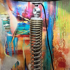 Handmade motorcycle shock absorber pendant lamp